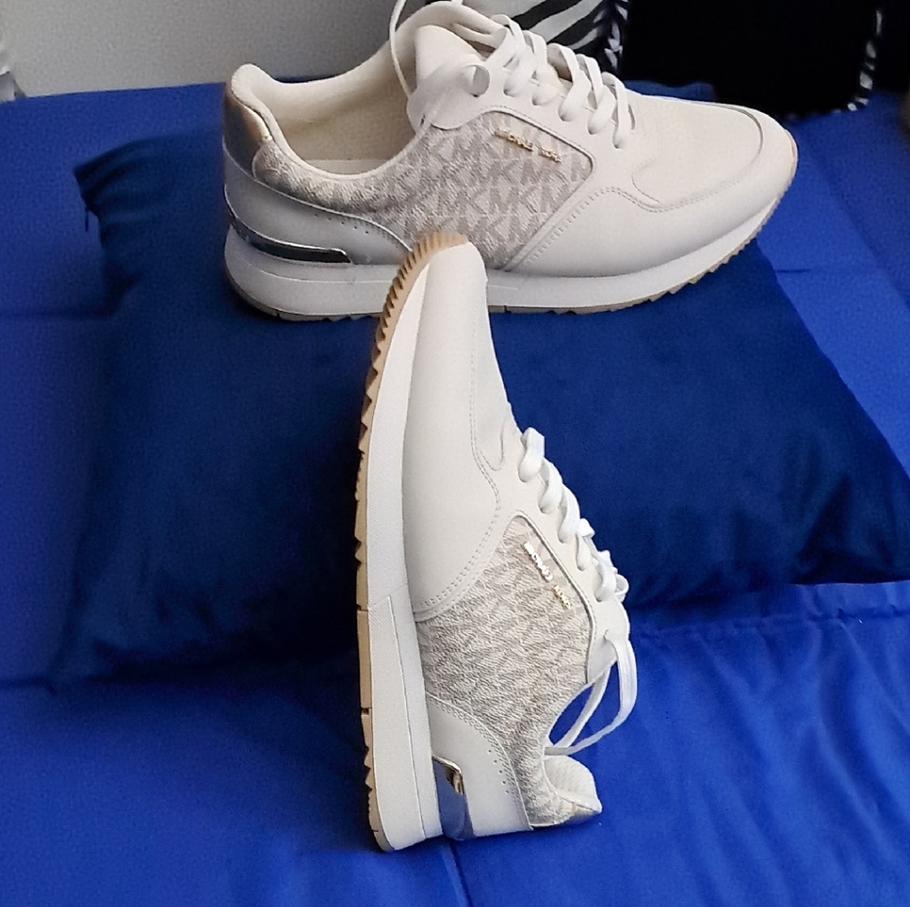 Women's Beige and Gold Michael Kors Sneakers